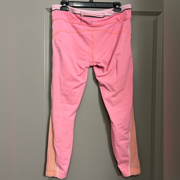 Lululemon Women's Run Pace Mesh Tight in Pop Orange Bleach Coral | Size 10 - Picture 4 of 7